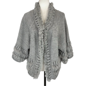 Sioni grey rabbit fur cape